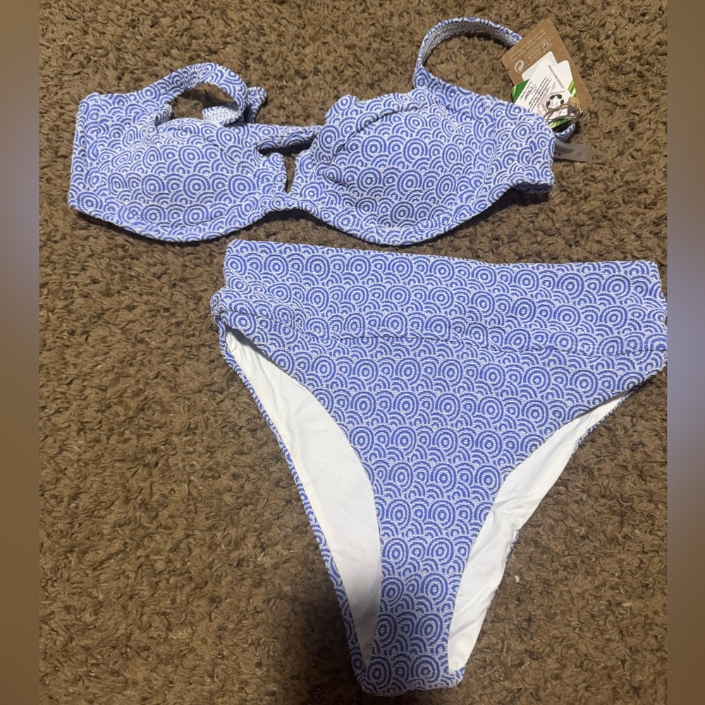 Blue Patterned Bikini Set